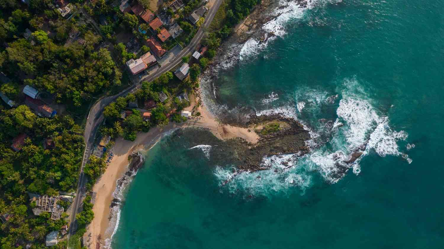 Beautiful Beach Waterfall in Sri Lanka